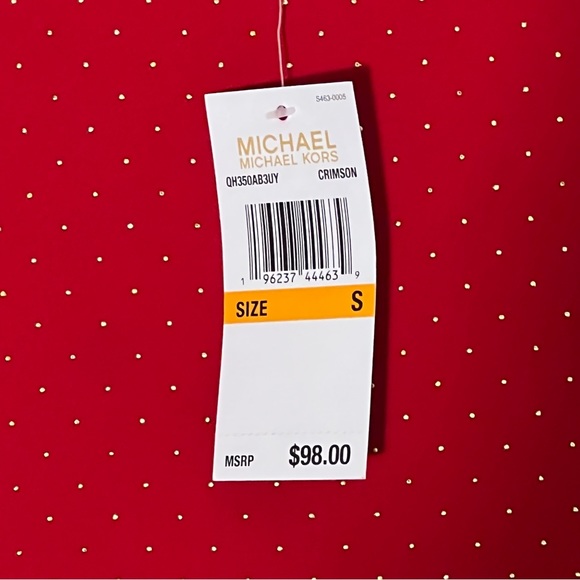 Michael Kors Red Flutter Sleeve Top w/ Gold Embellishment - Picture 4 of 6